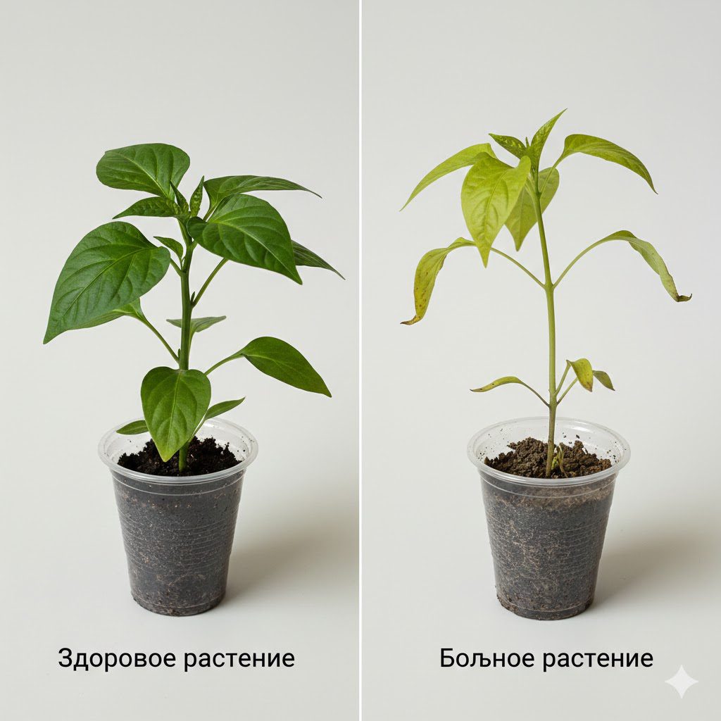 Проблемы рассады перца - вытягивание, пожелтение, слабый рост