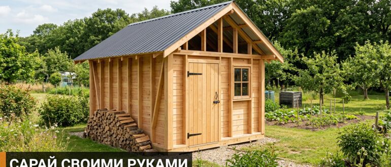 Каркасный сарай на дачном участке