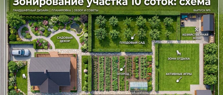 Зонирование участка 10 соток: схема