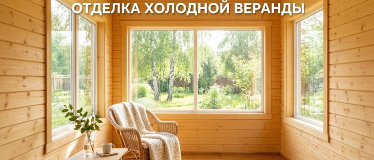 Отделка холодной веранды внутри деревянной вагонкой