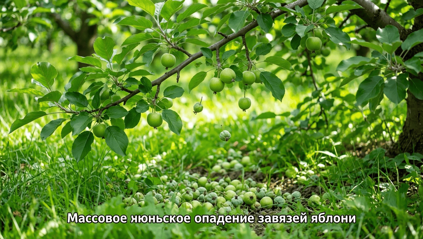 Массовое июньское опадение завязей яблони