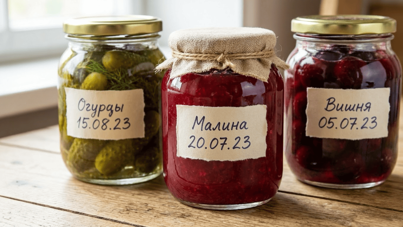 Подписанные банки с датой заготовки